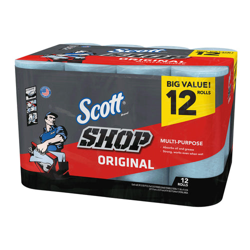 Scott Shop Towels Original, 55 sheets/roll, 12 rolls/pack