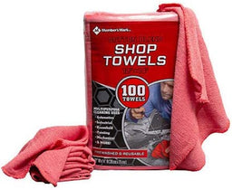 Commercial Shop Towels, Red, 100/pack